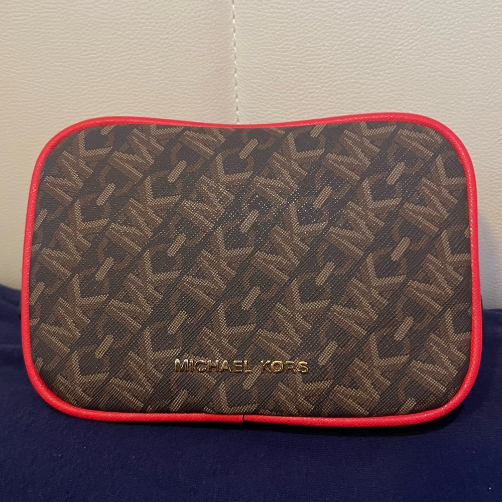 Michael Kors Brown and Red Belt Bag